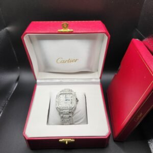 Iced Out Cartier Santos with Moissanite Diamonds