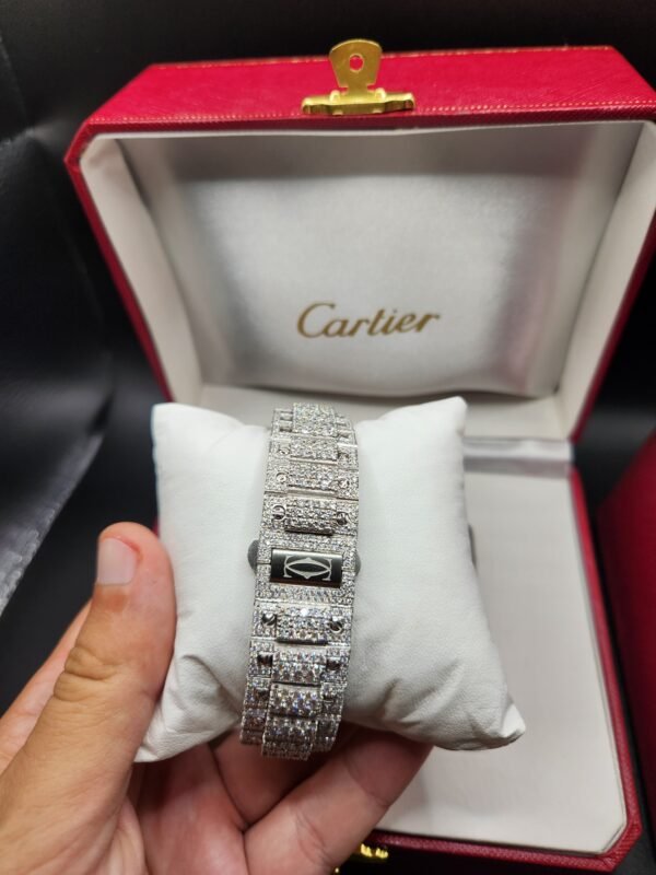 Iced Out Cartier Santos with Moissanite Diamonds - Image 2