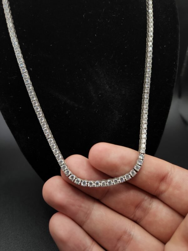 Moissanite Diamond Tennis Necklace in White Gold - Image 2