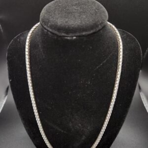 Moissanite Diamond Tennis Necklace in White Gold