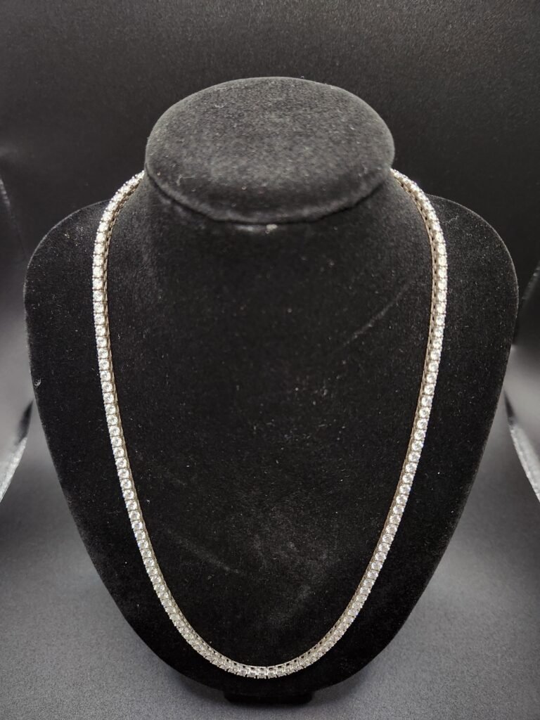 Moissanite Diamond Tennis Necklace in White Gold