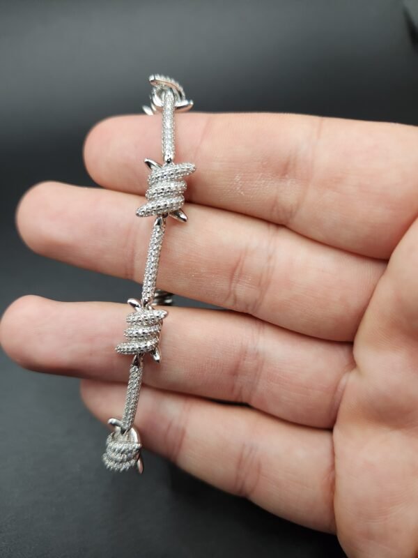 Iced Out Barbed Wire Bracelet - Image 2