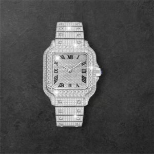 Iced Out Moissanite Diamond Watch with Automatic Movement