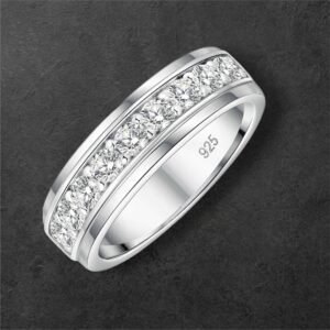 Mens Moissanite Diamond Ring s925 silver from popthejewelr