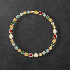 Colored Gemstone Chain - 18k Gold Plated