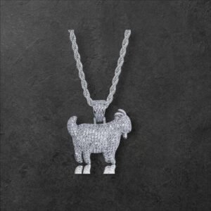 Iced Out Goat Chain Cubic Zirconia 14K Gold Plated Stainless Steel 24